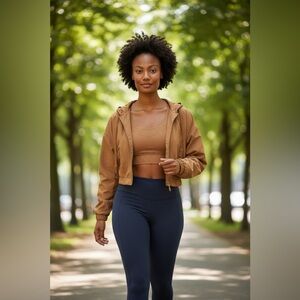 Victoria’s‎ Secret Parachute Jacket Womens XL Slouchy Cropped Brown Bronze